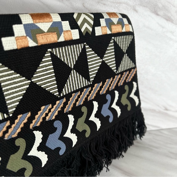 Stella & Dot Taj Clutch Black Multi Embroidery - Picture 7 of 7